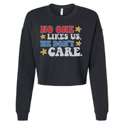 No One Likes Us Usa Stars Cropped Pullover Crew