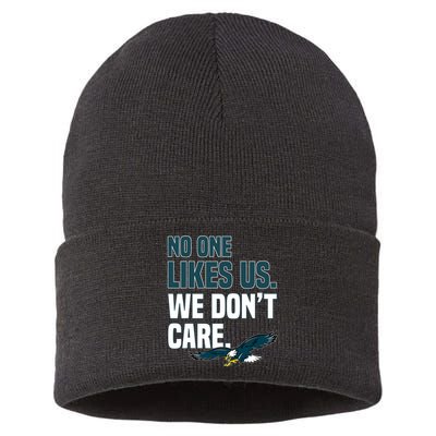 No One Likes Us We Don't Care Philadelphia Philly Fan Sustainable Knit Beanie