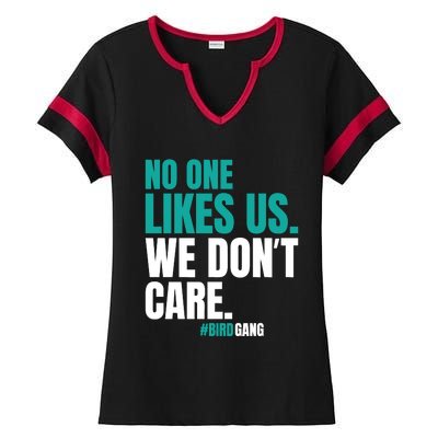 No One Likes Us We Don't Care Vintage Motivational Philly Ladies Halftime Notch Neck Tee