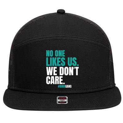 No One Likes Us We Don't Care Vintage Motivational Philly 7 Panel Mesh Trucker Snapback Hat