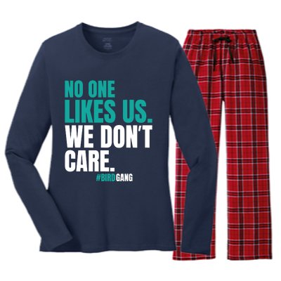 No One Likes Us We Don't Care Vintage Motivational Philly Women's Long Sleeve Flannel Pajama Set 