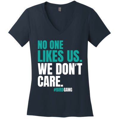 No One Likes Us We Don't Care Vintage Motivational Philly Women's V-Neck T-Shirt