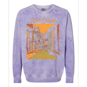 New Orleans Louisiana Souvenir Bourbon Street Colorblast Crewneck Sweatshirt