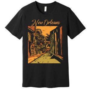 New Orleans Louisiana Souvenir Bourbon Street Premium T-Shirt