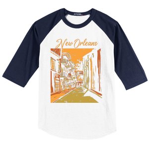 New Orleans Louisiana Souvenir Bourbon Street Baseball Sleeve Shirt