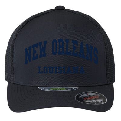 New Orleans Louisiana Throwback Design Flexfit Unipanel Trucker Cap