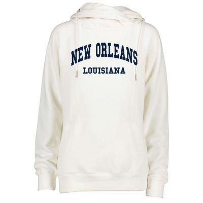 New Orleans Louisiana Throwback Design Womens Funnel Neck Pullover Hood