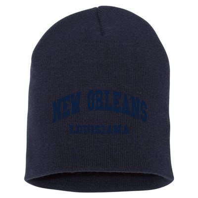 New Orleans Louisiana Throwback Design Short Acrylic Beanie