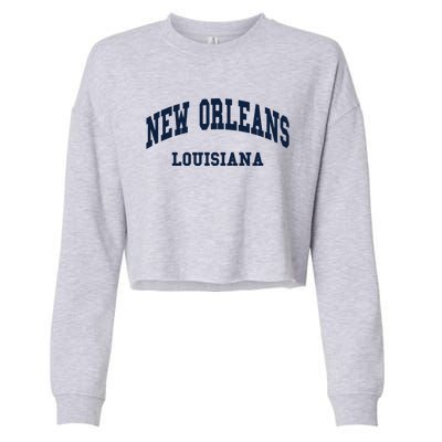 New Orleans Louisiana Throwback Design Cropped Pullover Crew