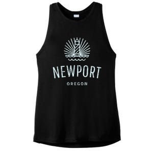 Newport Oregon Lighthouse Coast Souvenir Ladies PosiCharge Tri-Blend Wicking Tank