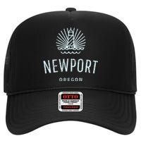 Newport Oregon Lighthouse Coast Souvenir High Crown Mesh Back Trucker Hat