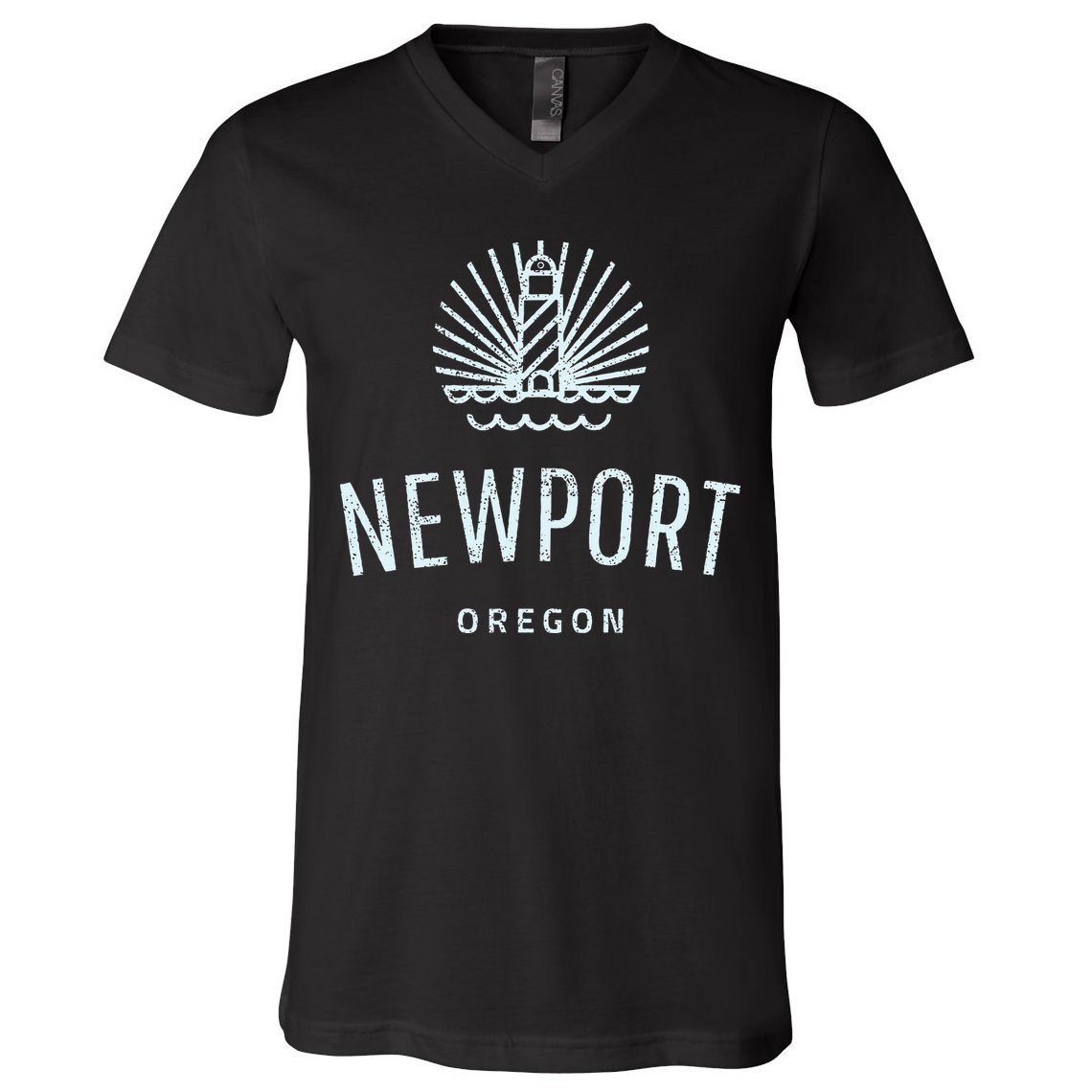 Newport Oregon Lighthouse Coast Souvenir V-Neck T-Shirt