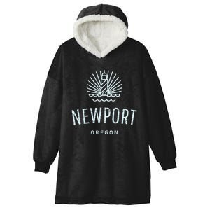 Newport Oregon Lighthouse Coast Souvenir Hooded Wearable Blanket