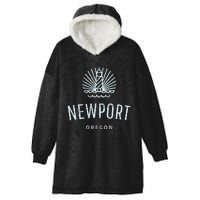 Newport Oregon Lighthouse Coast Souvenir Hooded Wearable Blanket