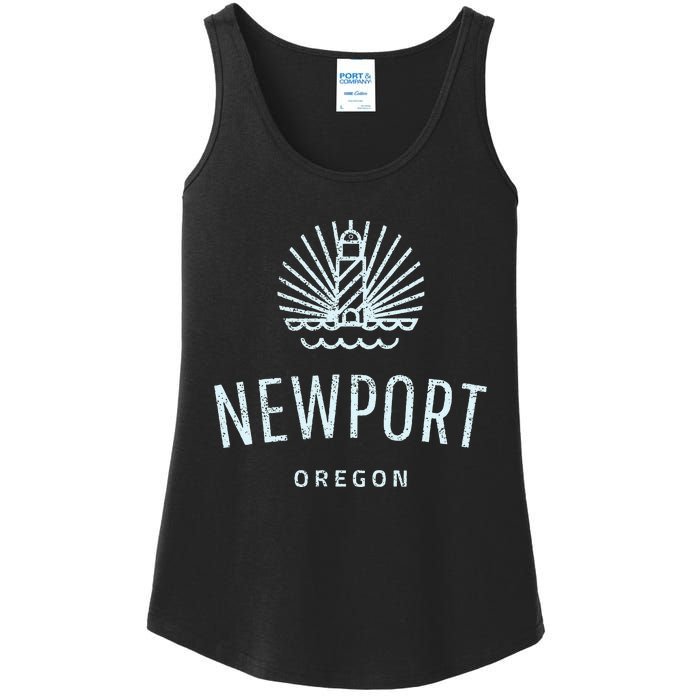 Newport Oregon Lighthouse Coast Souvenir Ladies Essential Tank