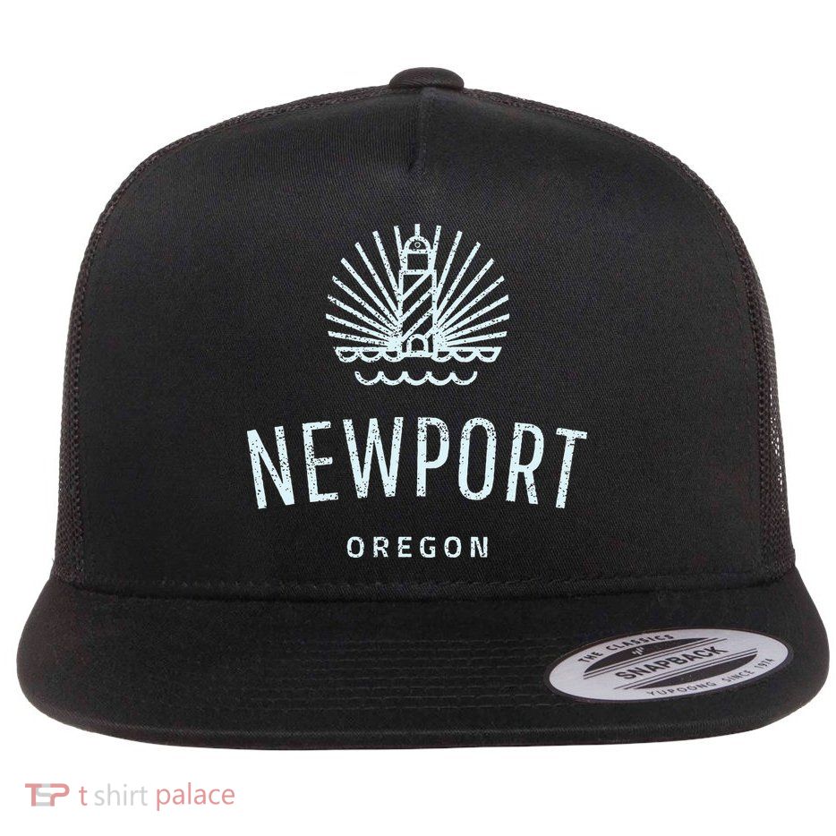 Newport Oregon Lighthouse Coast Souvenir Flatbill Hat