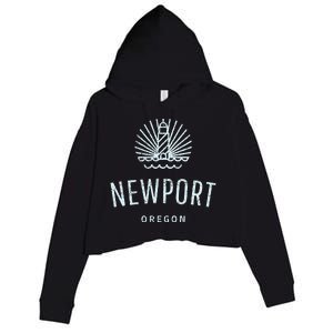 Newport Oregon Lighthouse Coast Souvenir Crop Fleece Hoodie