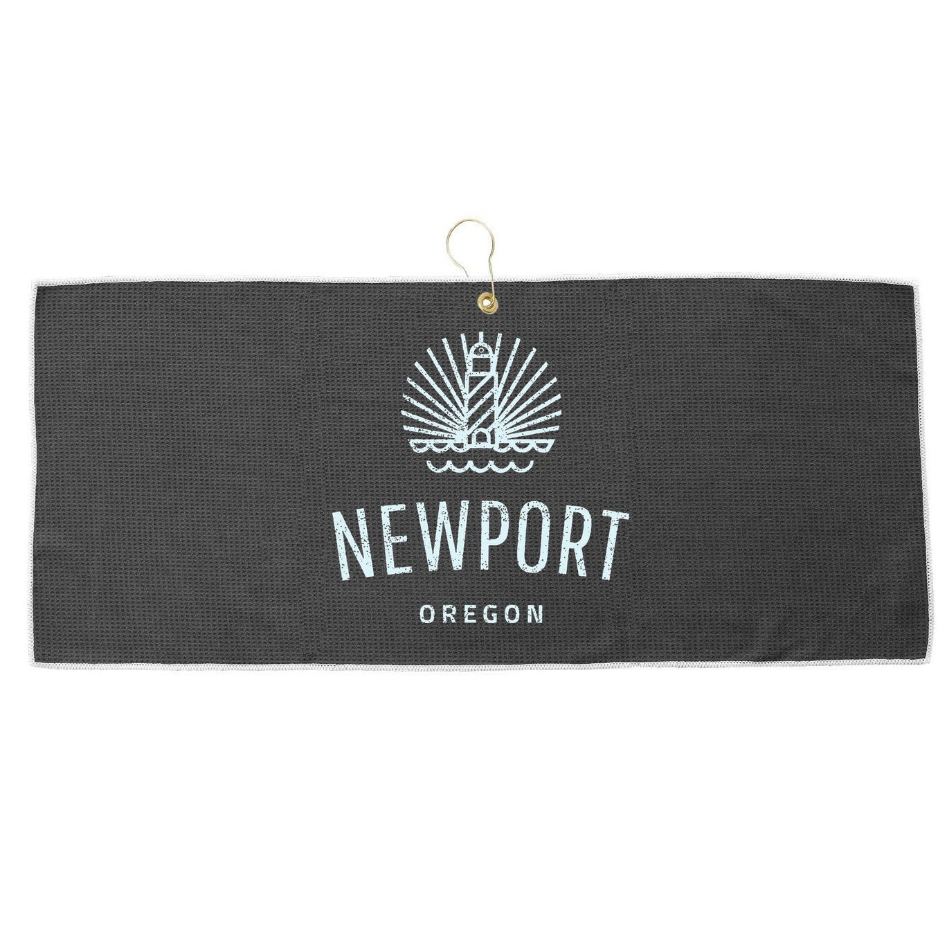 Newport Oregon Lighthouse Coast Souvenir Large Microfiber Waffle Golf Towel