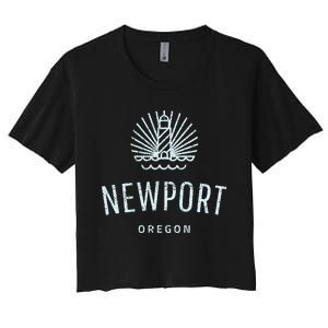 Newport Oregon Lighthouse Coast Souvenir Women's Crop Top Tee