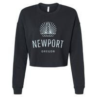 Newport Oregon Lighthouse Coast Souvenir Cropped Pullover Crew