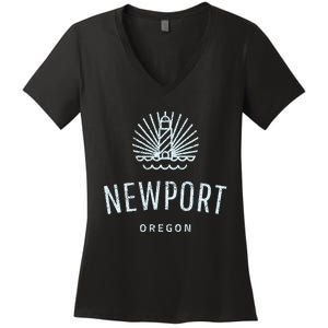 Newport Oregon Lighthouse Coast Souvenir Women's V-Neck T-Shirt