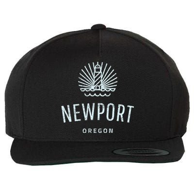 Newport Oregon Lighthouse Coast Souvenir Wool Snapback Cap