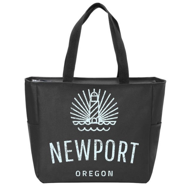Newport Oregon Lighthouse Coast Souvenir Zip Tote Bag