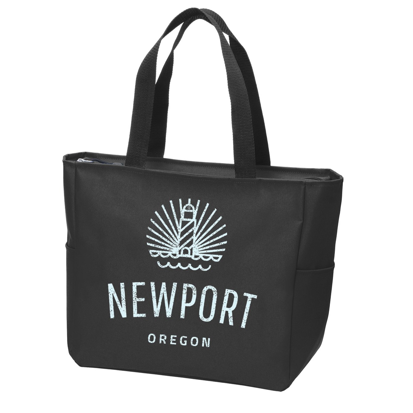 Newport Oregon Lighthouse Coast Souvenir Zip Tote Bag