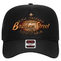 New Orleans Louisiana Bourbon Street French Quarter High Crown Mesh Back Trucker Hat