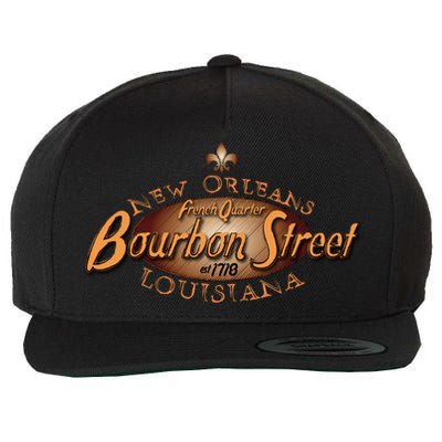 New Orleans Louisiana Bourbon Street French Quarter Wool Snapback Cap