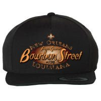 New Orleans Louisiana Bourbon Street French Quarter Wool Snapback Cap