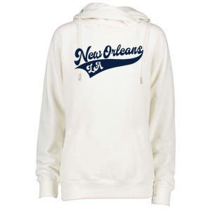 New Orleans Louisiana Retro Throwback Design Classic Womens Funnel Neck Pullover Hood