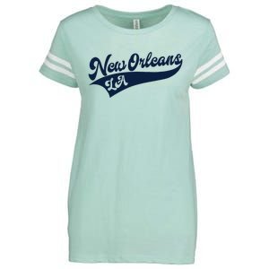 New Orleans Louisiana Retro Throwback Design Classic Enza Ladies Jersey Football T-Shirt