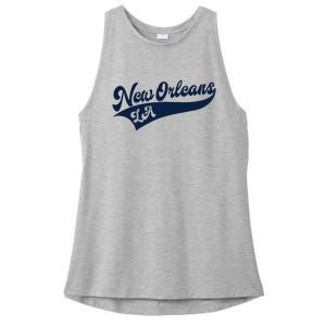 New Orleans Louisiana Retro Throwback Design Classic Ladies PosiCharge Tri-Blend Wicking Tank