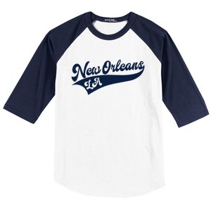 New Orleans Louisiana Retro Throwback Design Classic Baseball Sleeve Shirt