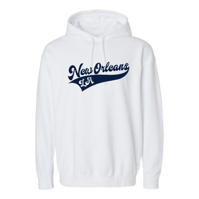 New Orleans Louisiana Retro Throwback Design Classic Garment-Dyed Fleece Hoodie