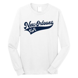 New Orleans Louisiana Retro Throwback Design Classic Long Sleeve Shirt