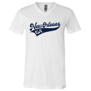 New Orleans Louisiana Retro Throwback Design Classic V-Neck T-Shirt