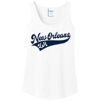 New Orleans Louisiana Retro Throwback Design Classic Ladies Essential Tank