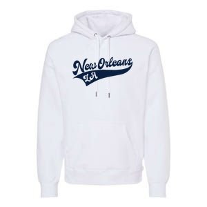 New Orleans Louisiana Retro Throwback Design Classic Premium Hoodie