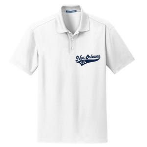 New Orleans Louisiana Retro Throwback Design Classic Dry Zone Grid Polo