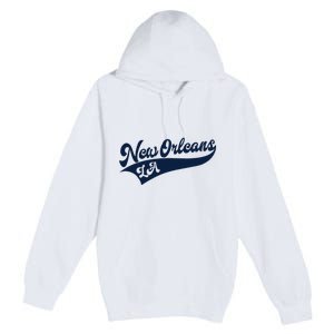 New Orleans Louisiana Retro Throwback Design Classic Premium Pullover Hoodie