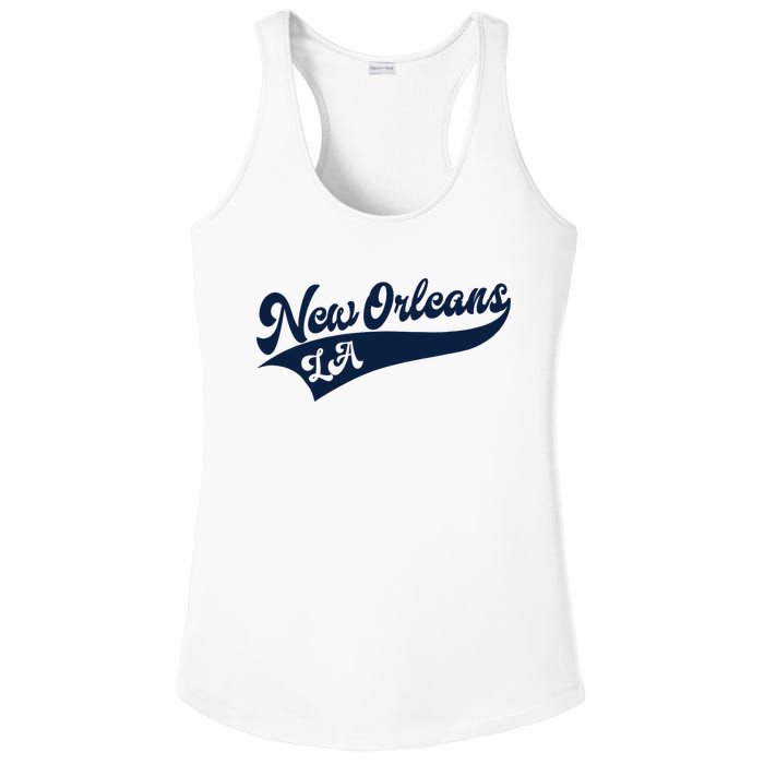 New Orleans Louisiana Retro Throwback Design Classic Ladies PosiCharge Competitor Racerback Tank