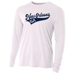 New Orleans Louisiana Retro Throwback Design Classic Cooling Performance Long Sleeve Crew