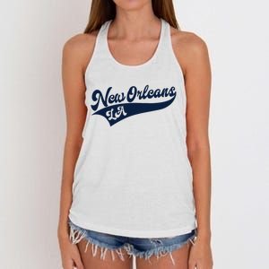 New Orleans Louisiana Retro Throwback Design Classic Women's Knotted Racerback Tank