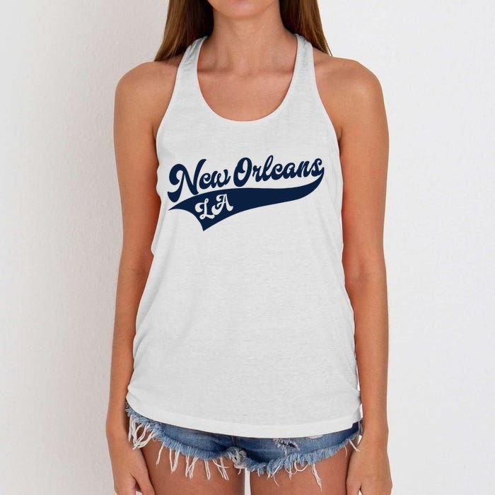 New Orleans Louisiana Retro Throwback Design Classic Women's Knotted Racerback Tank