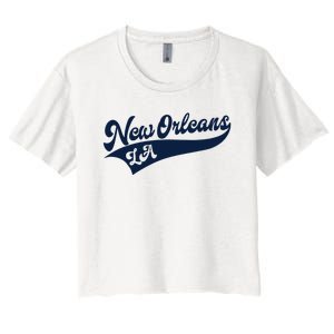 New Orleans Louisiana Retro Throwback Design Classic Women's Crop Top Tee