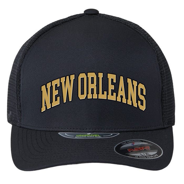 New Orleans Louisiana Throwback Design Print Classic Flexfit Unipanel Trucker Cap