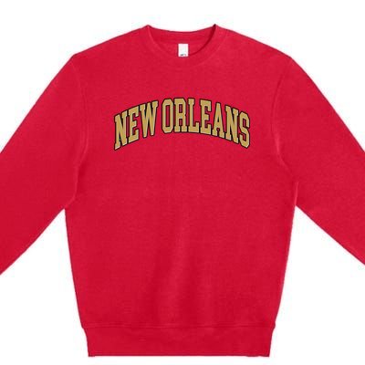 New Orleans Louisiana Throwback Design Print Classic Premium Crewneck Sweatshirt