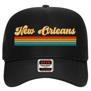 New Orleans Louisiana High Crown Mesh Back Trucker Hat